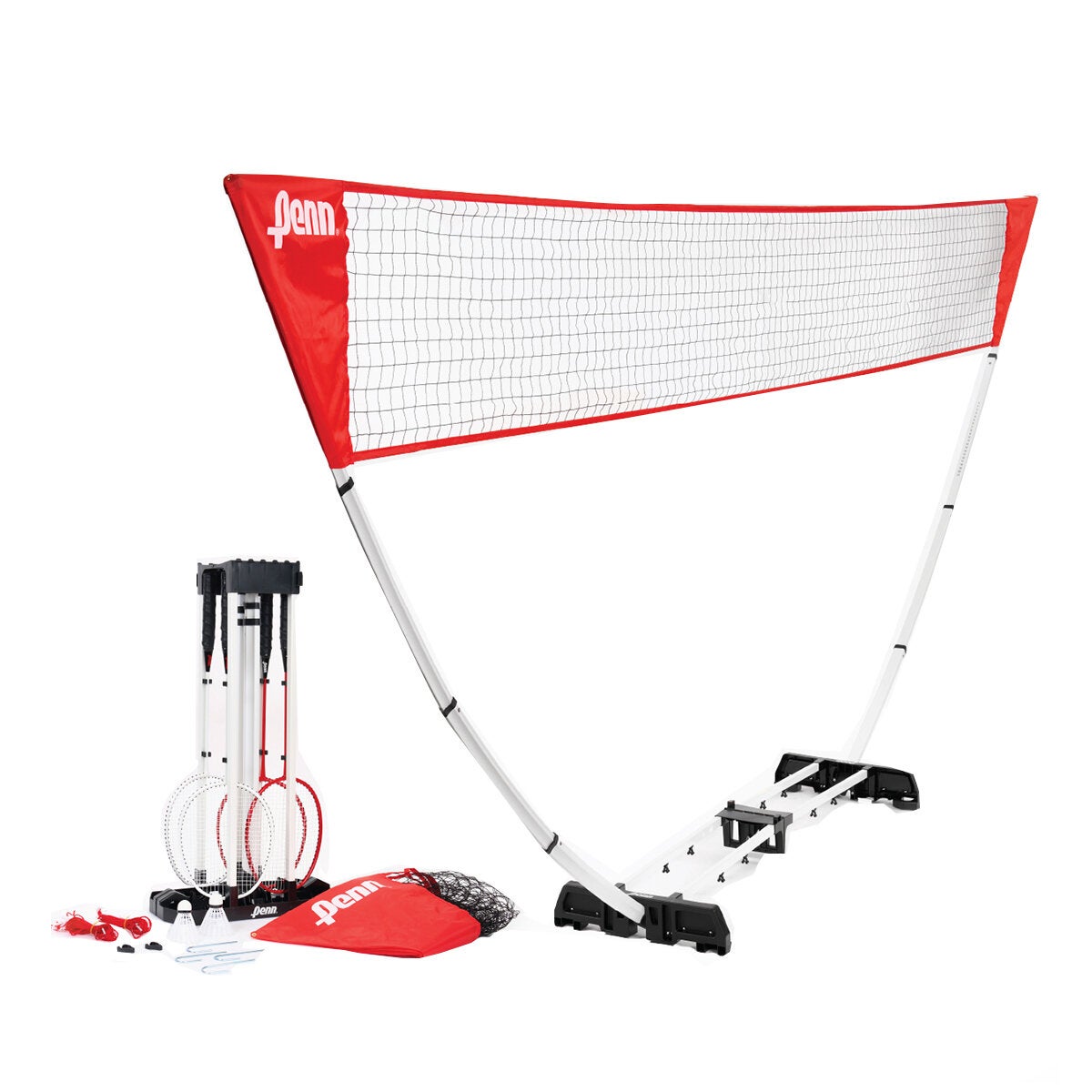 Quick-Assembly Backyard Badminton Kit with 4.57m Net, Steel Poles and Carry Caddy by Penn