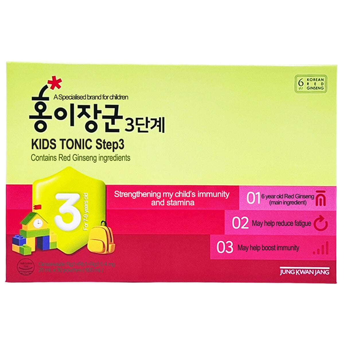 Jung Kwan Jang Kids Tonic Step 3, Red Ginseng, 30x20ml, Model 20005601A0 - SuperSaverAU - view 2