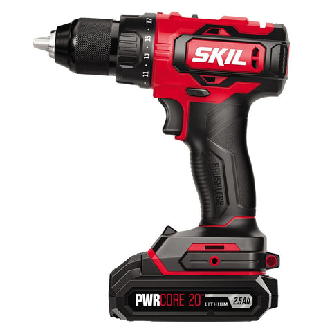 SKIL PWRCORE 20V Brushless Drill/Driver Kit DL5293E-20, 17+1 Torque, LED, 2 Batteries - SuperSaverAU - view 1