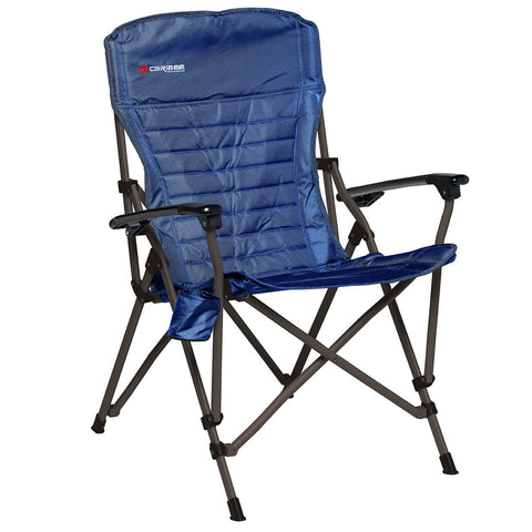 Caribee Crossover Chair - Lightweight Steel Frame, 150 kg Capacity, Navy, 550x960x680 mm - SuperSaverAU - view 1