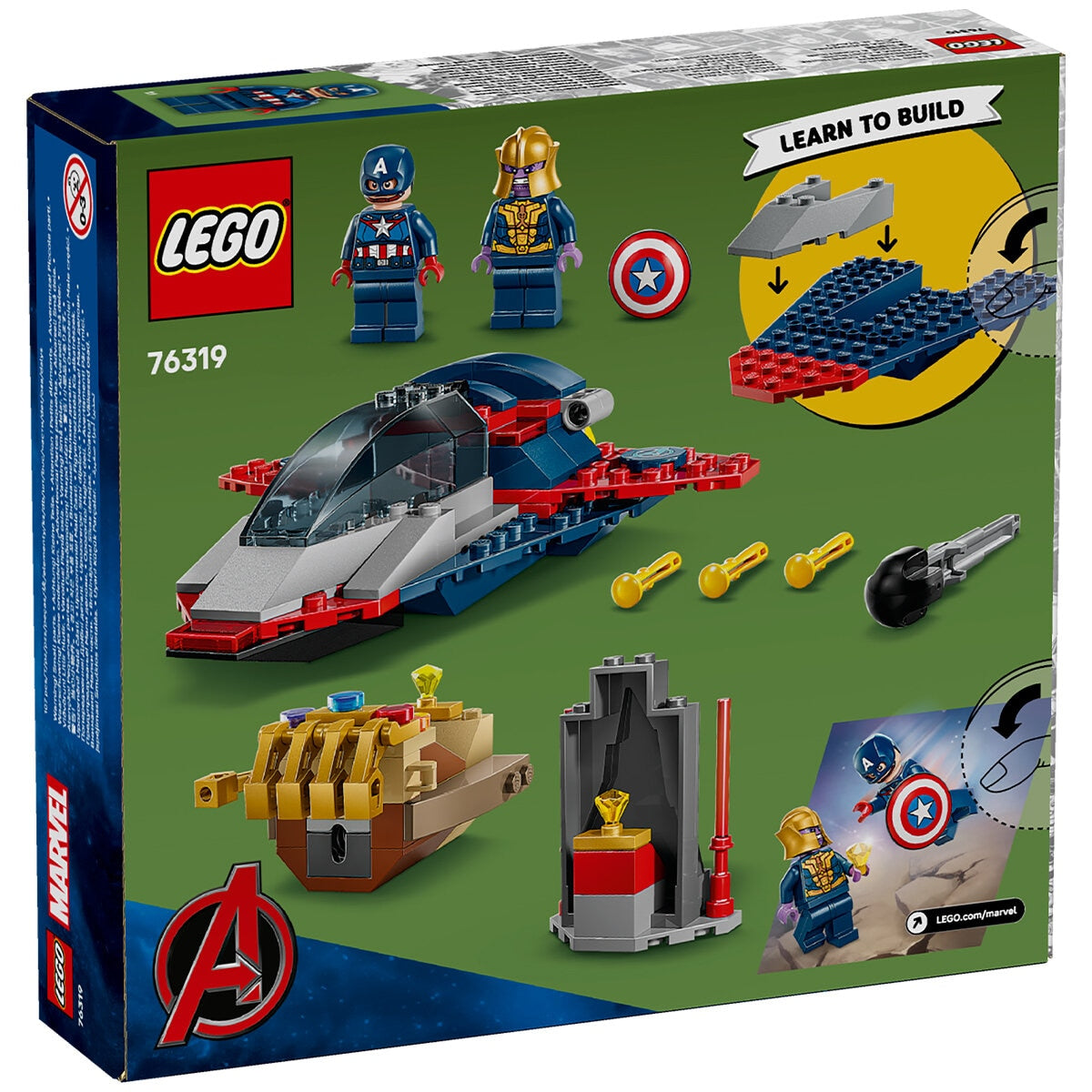 LEGO Marvel 76319 Captain America vs. Thanos Set, 107 Pieces, Ages 4+ - SuperSaverAU - view 10