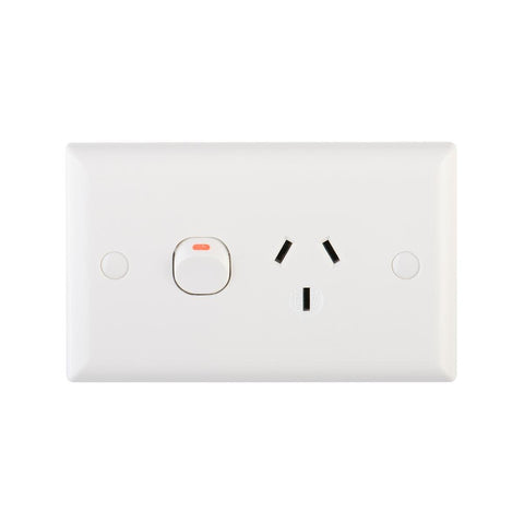 Deta 15A Solid Plate Single Power Point - Standard Size - Polycarbonate - Durable - SuperSaverAU - view 1