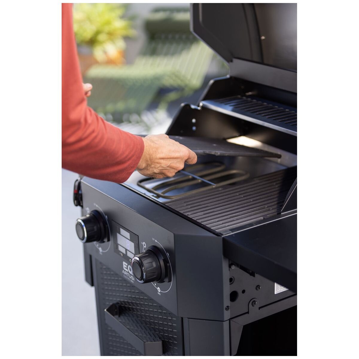 Artusi 2 Burner Electric Freestanding BBQ - Matte Black - Dual Cooking Zones - Two Meat Probes - ATBBQ2ET