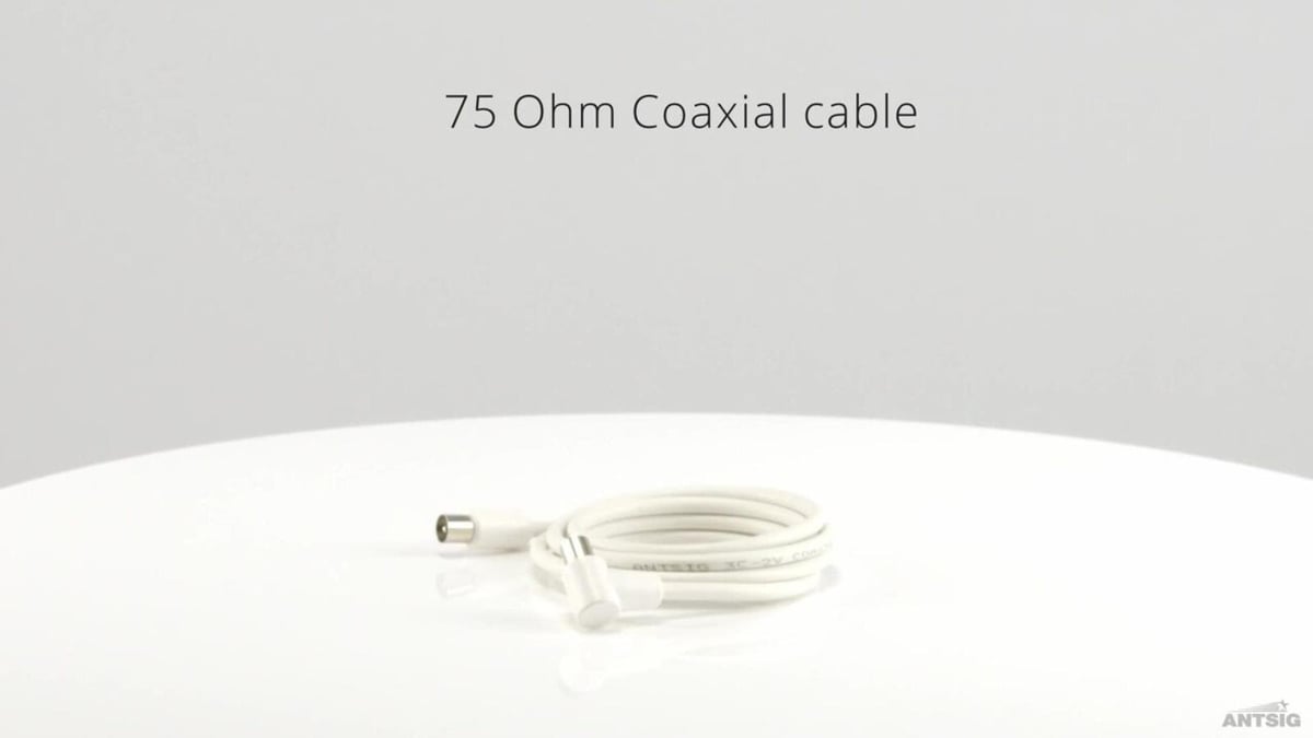 Antsig 1.5m White Right-Angled PAL TV Lead Indoor AP499