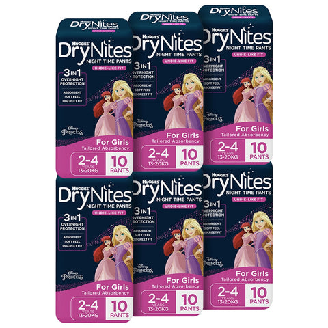 Huggies Drynites Night Time Pants For Girls Size 2-4 Years 60 Pants