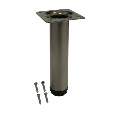 Adoored 30 x 150mm Brushed Nickel Round Steel Furniture Leg
