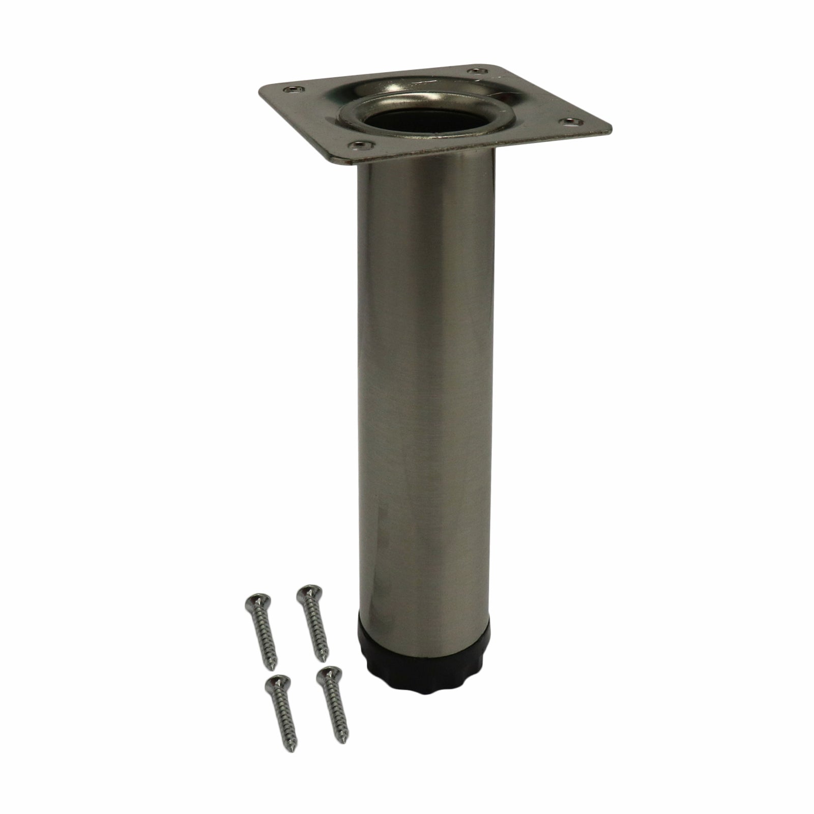 Adoored 30 x 150mm Brushed Nickel Round Steel Furniture Leg