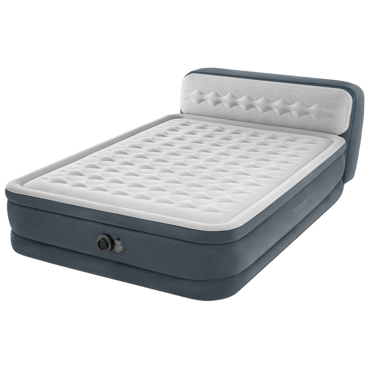 Intex Queen Ultra Plush Headboard Airbed with Internal Pump, Grey, 46 cm Raised - SuperSaverAU - view 3