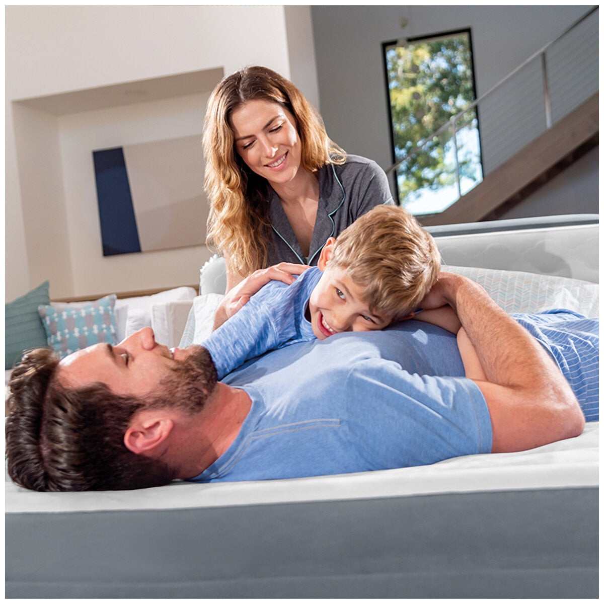 Intex Queen Ultra Plush Headboard Airbed with Internal Pump, Grey, 46 cm Raised - SuperSaverAU - view 7
