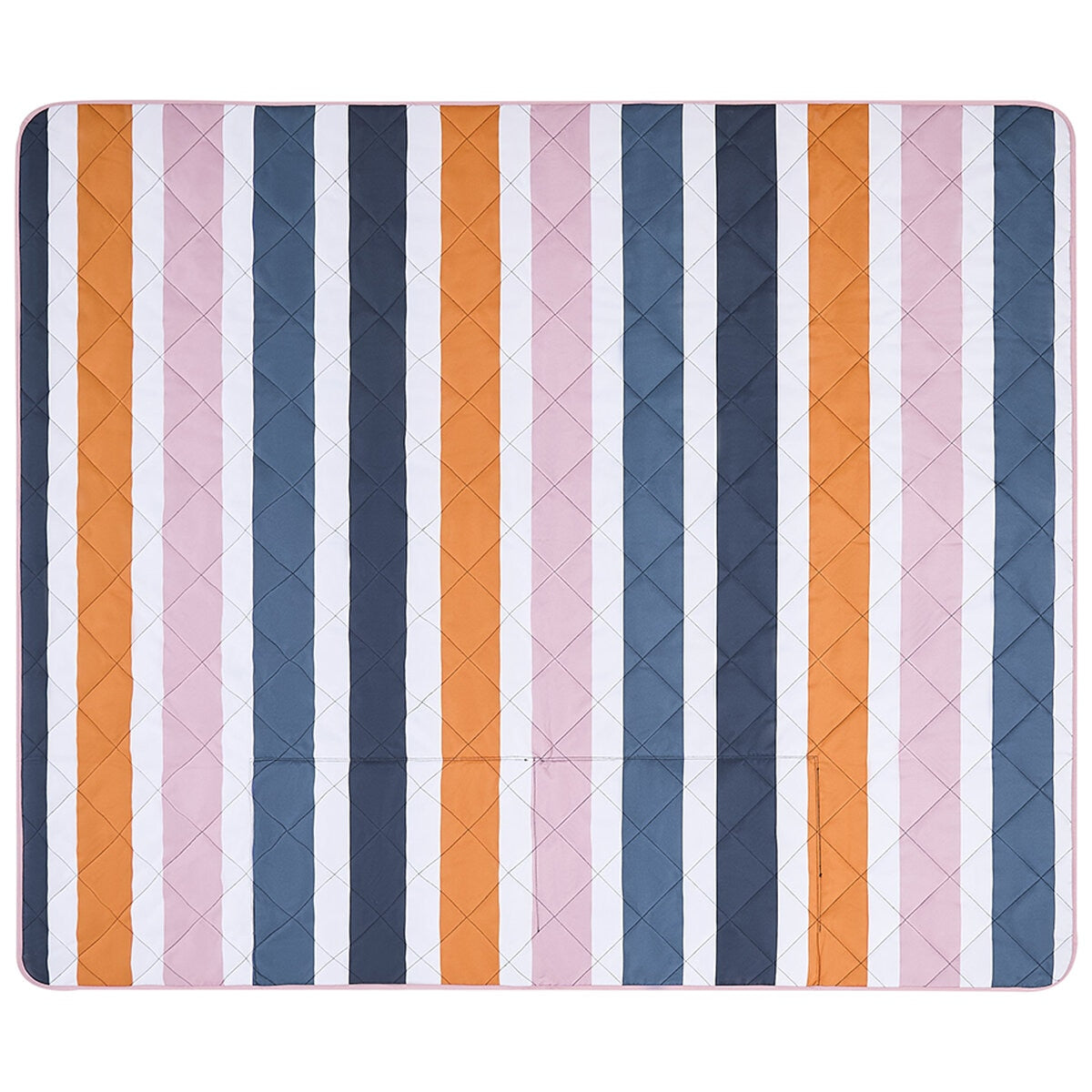 Hunter Outdoor Picnic Blanket, Block Stripe Blue, 152 x 183 cm, Water Resistant, Tent Loops - SuperSaverAU - view 1
