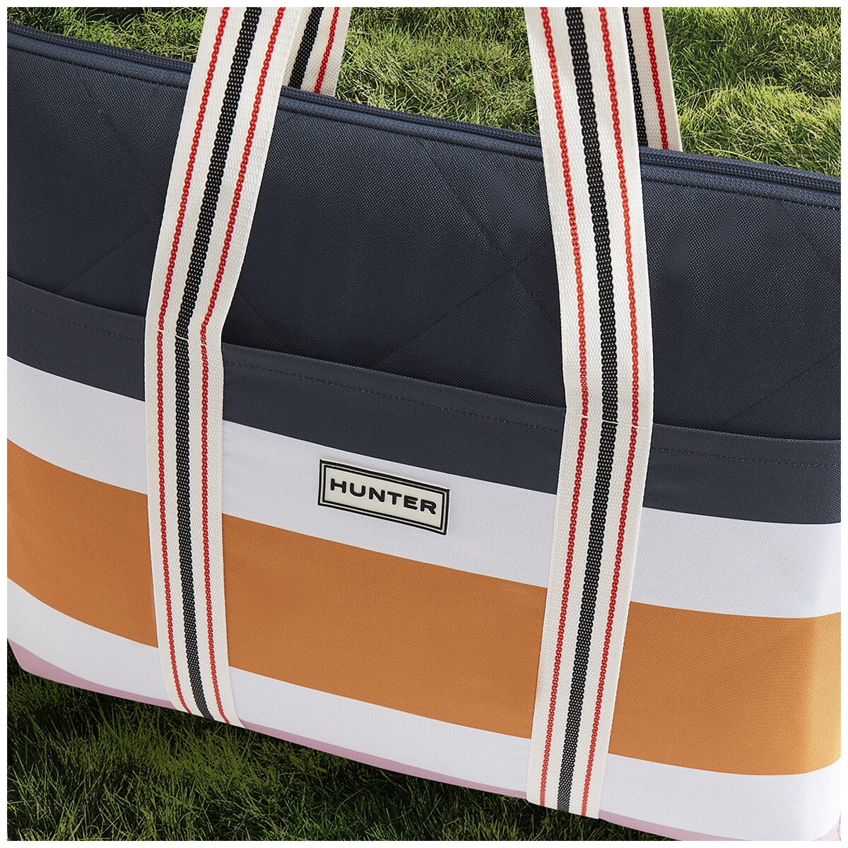 Hunter Outdoor Picnic Blanket, Block Stripe Blue, 152 x 183 cm, Water Resistant, Tent Loops - SuperSaverAU - view 8