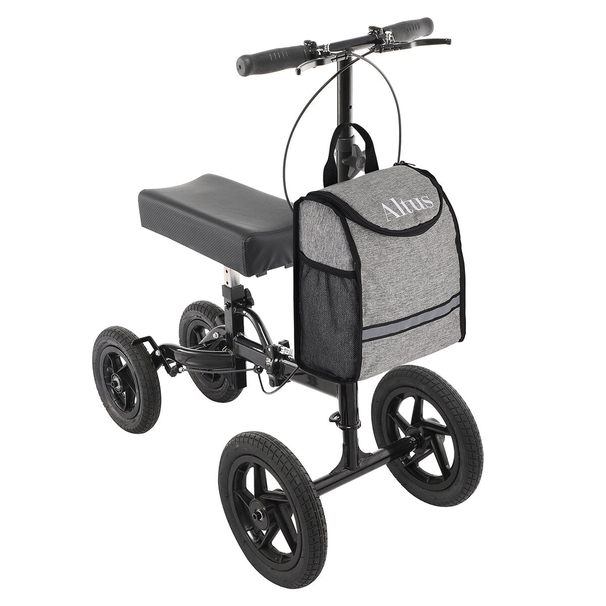 Altus Knee Scooter Walker Black, 158 kg Capacity, All-Terrain Pneumatic Tires - SuperSaverAU - view 1