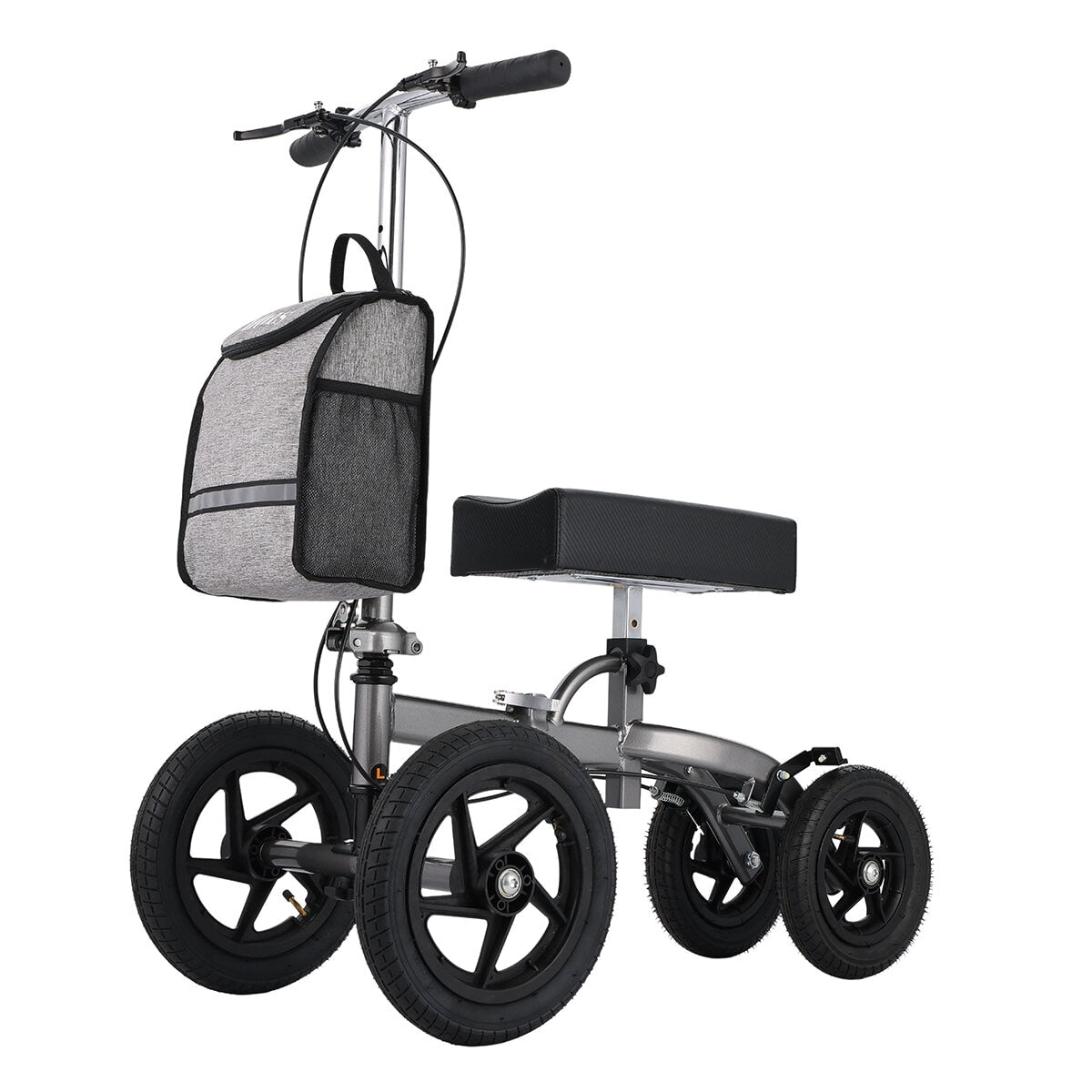 Altus Knee Scooter Walker 158 kg Capacity, All-Terrain Pneumatic Tires, Foldable, Titanium - SuperSaverAU - view 7