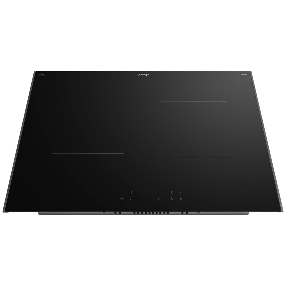 Omega 70cm ceramic cooktop - 4 zones, touch controls, fits 60cm cut-out, black glass - OCC704TZ