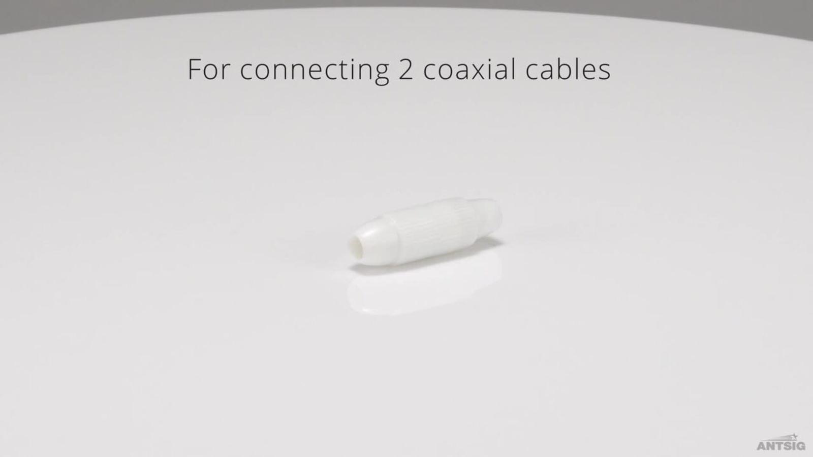 Antsig Coax Cable Joiner, Indoor PAL Coaxial Cable Connector for Extending or Repairing Leads, White