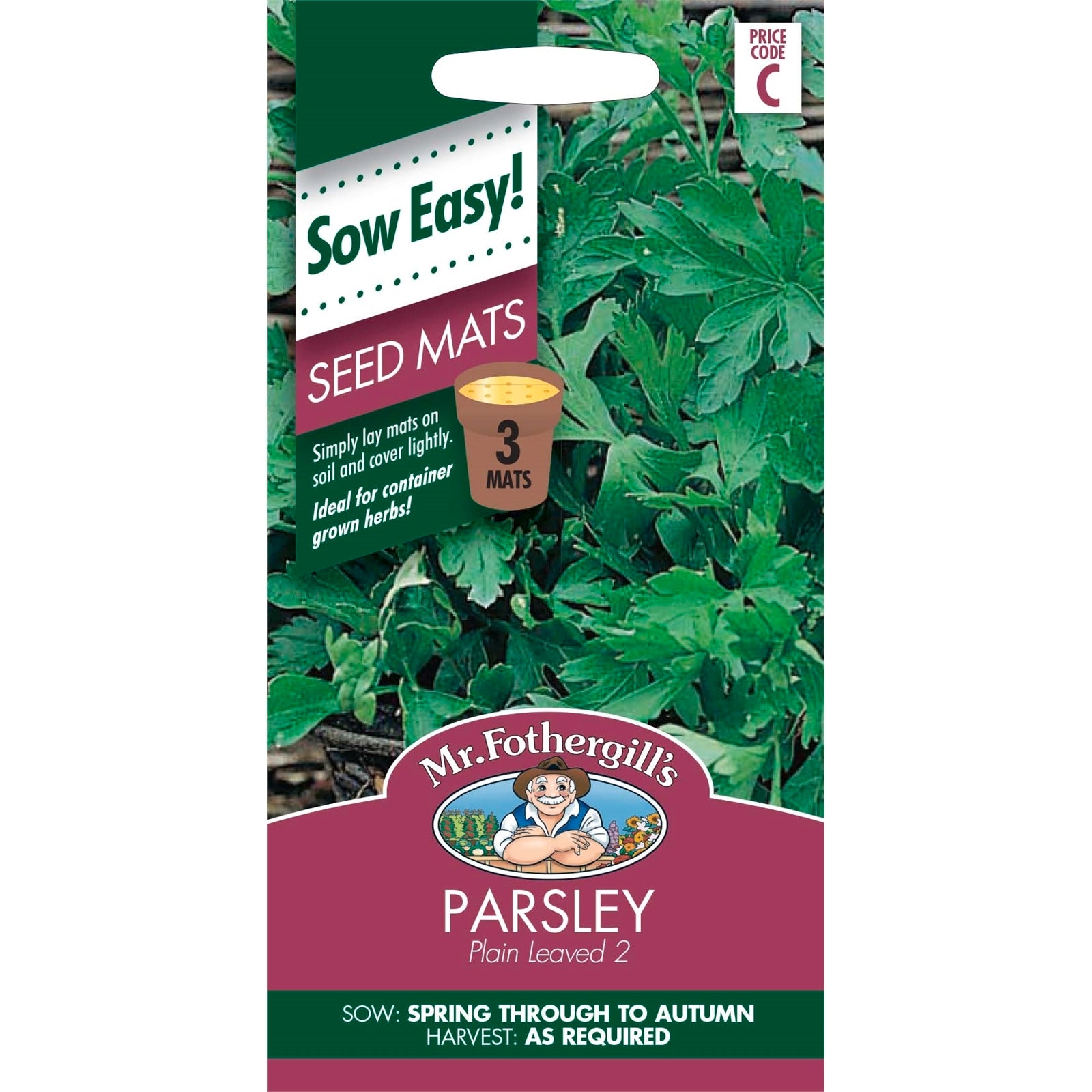 Mr Fothergill's Parsley Seed Mat for Sun & Part Shade