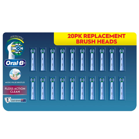Oral-B Floss Action Electric Toothbrush Refills 20 Pack - MicroPulse Bristles - SuperSaverAU - view 1