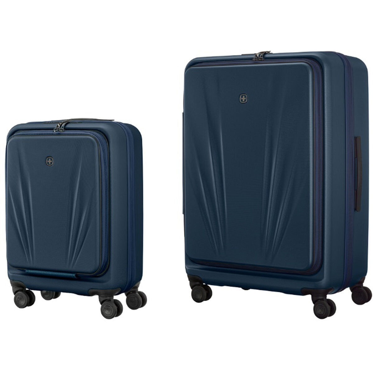 Wenger Skyon 2 Piece Luggage Set, Navy Blue, Hard Side, USB Port, 35L/45L & 103L/120L - SuperSaverAU - view 1