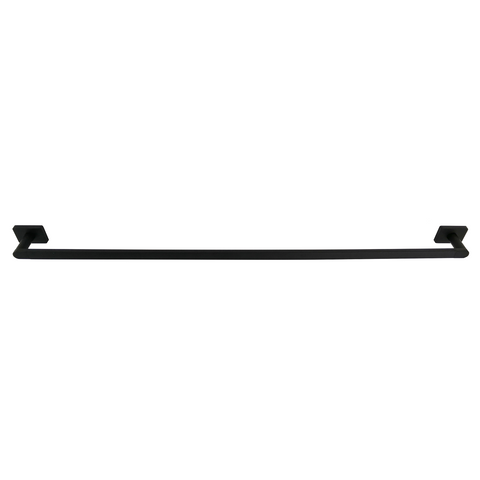 Barelli Rigoni 900mm Matt Black Coated Zinc Alloy Single Towel Rail