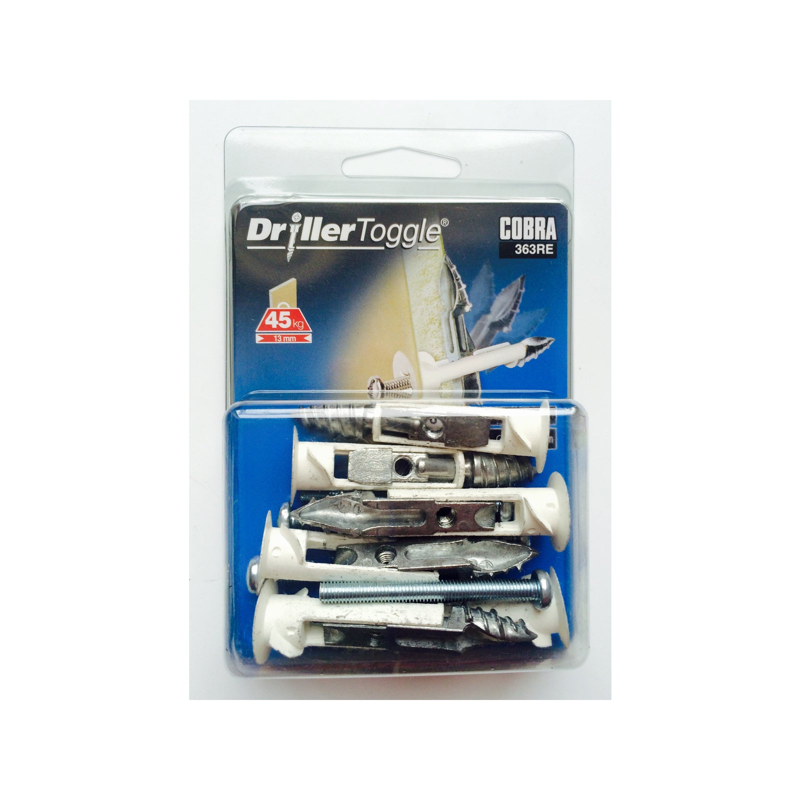Cobra 5 x 50mm Self-Drilling DrillerToggle Anchor Screws 6 Pack Plasterboard
