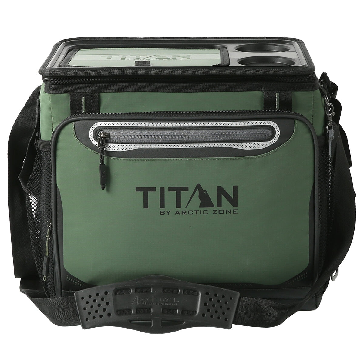 Titan 40 Can Collapsible Cooler Green with TableTop, Insulated Compartment, & Bottle Opener - SuperSaverAU - view 1