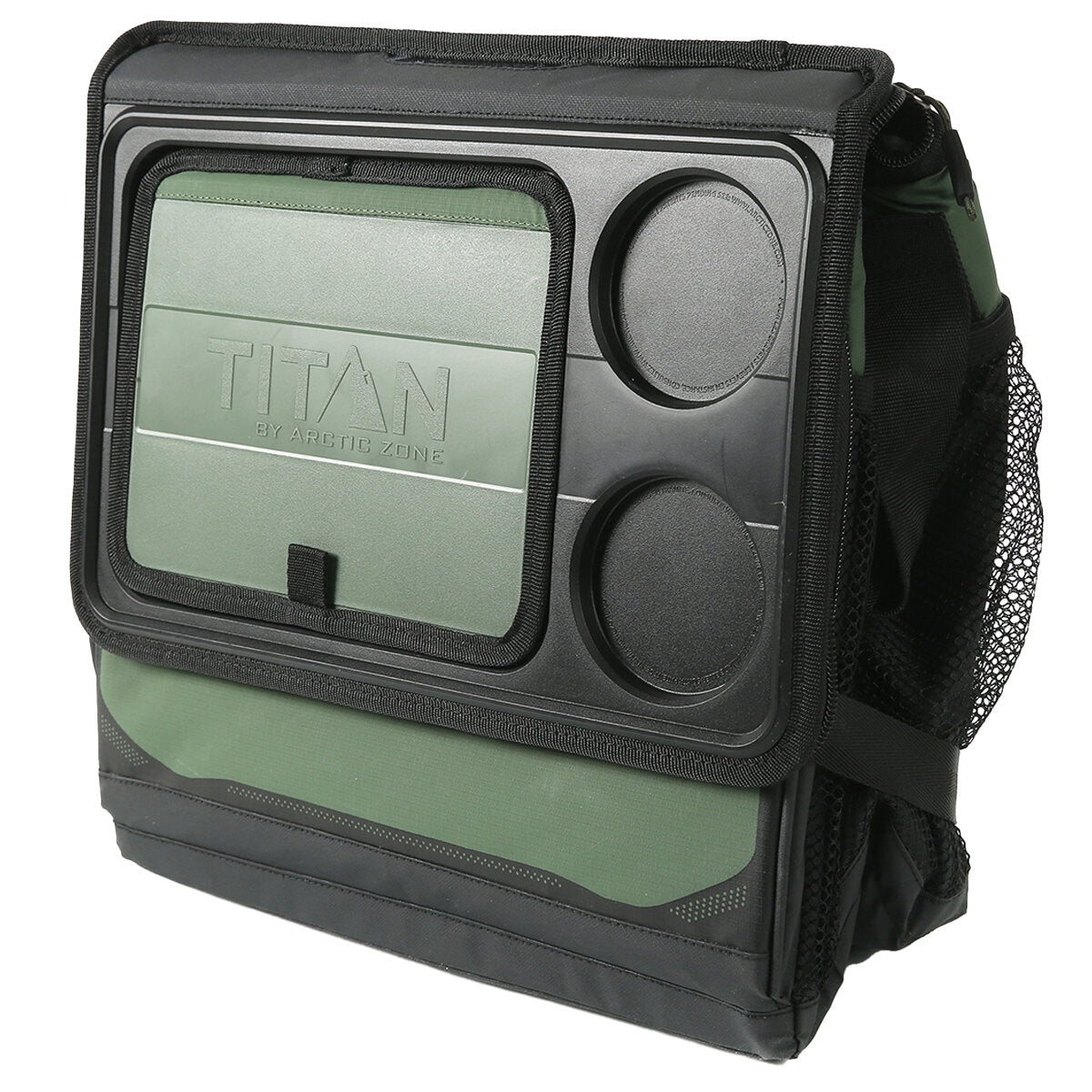 Titan 40 Can Collapsible Cooler Green with TableTop, Insulated Compartment, & Bottle Opener - SuperSaverAU - view 5