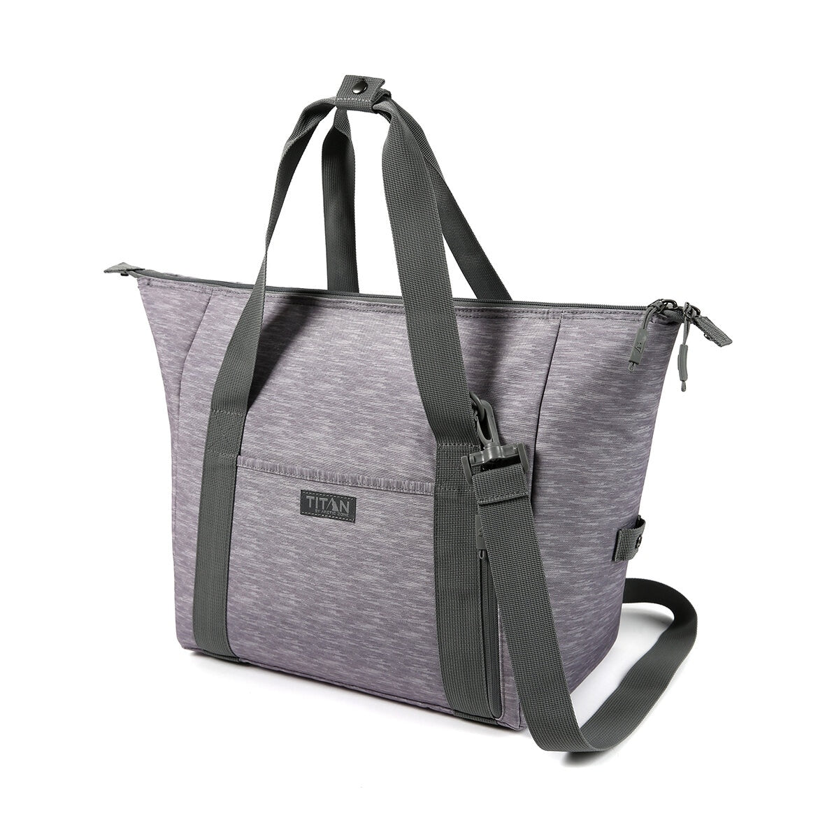 Titan Insulated Carry All Tote Grey, 25 Can Capacity, Leak Proof, Convertible Handles - SuperSaverAU - view 4