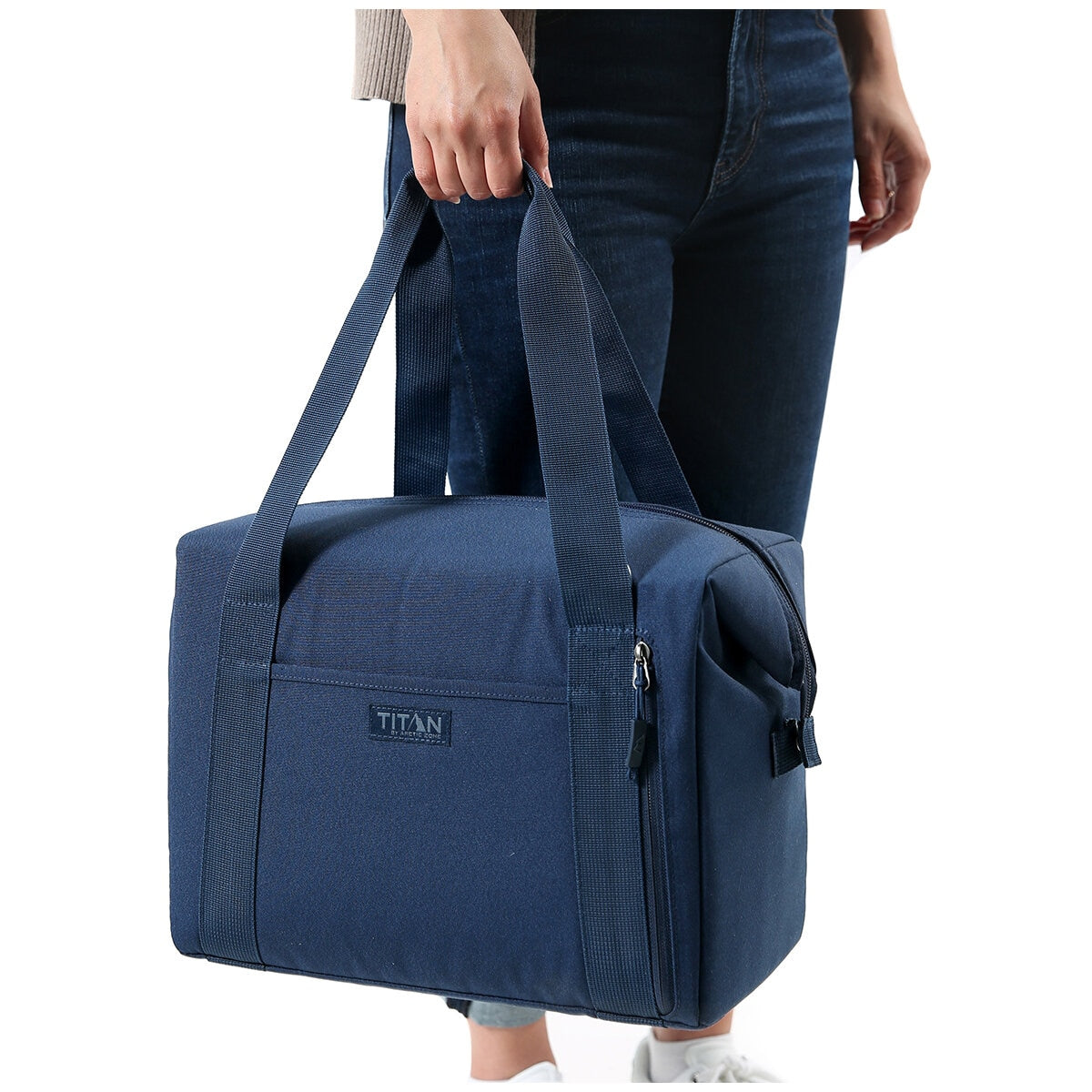 Titan Insulated Carry All Tote Navy, 25 Can Capacity, Leak Proof, Convertible Handles - SuperSaverAU - view 10