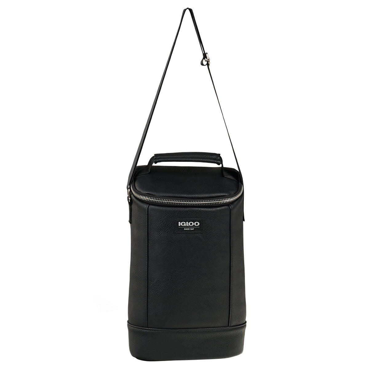 Igloo Luxe Wine Tote Cooler Black, Vegan Leather, Insulated, Adjustable Strap, 134.62x355.6x229.8 mm - SuperSaverAU - view 2