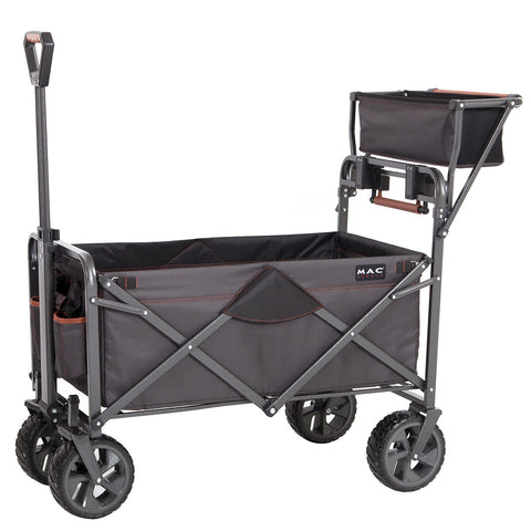 Mac Sports Deluxe Push Pull Folding Wagon with Brakes