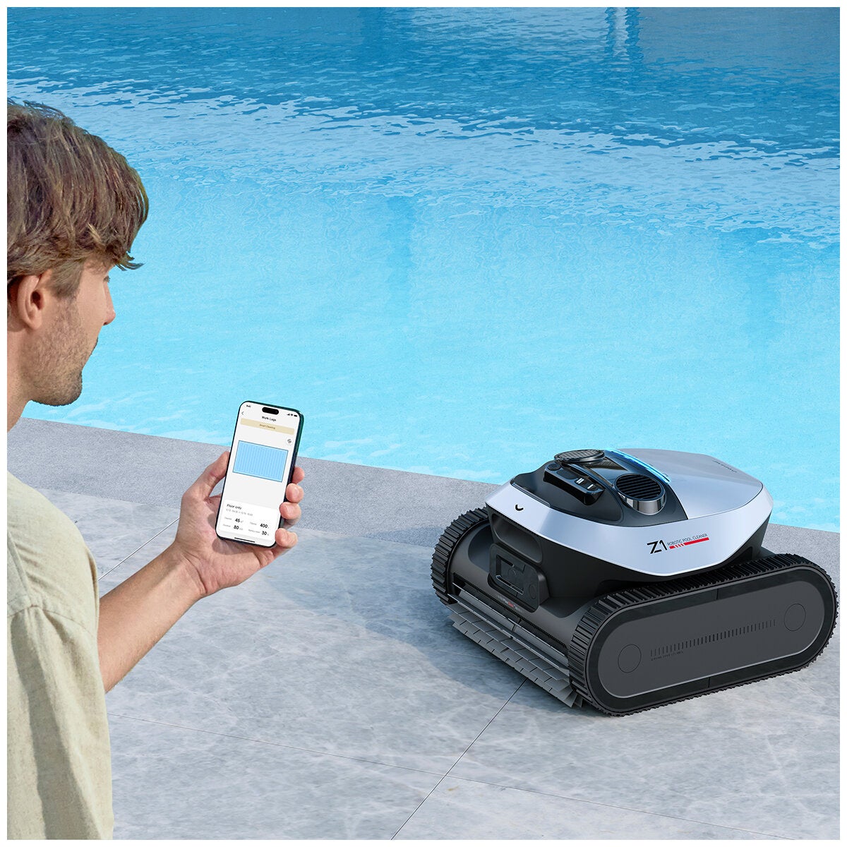 Cord-Free Automatic Pool Vacuum Robot with Waterline Cleaning and Poolside Parking, by Dreame Z1 — image 7