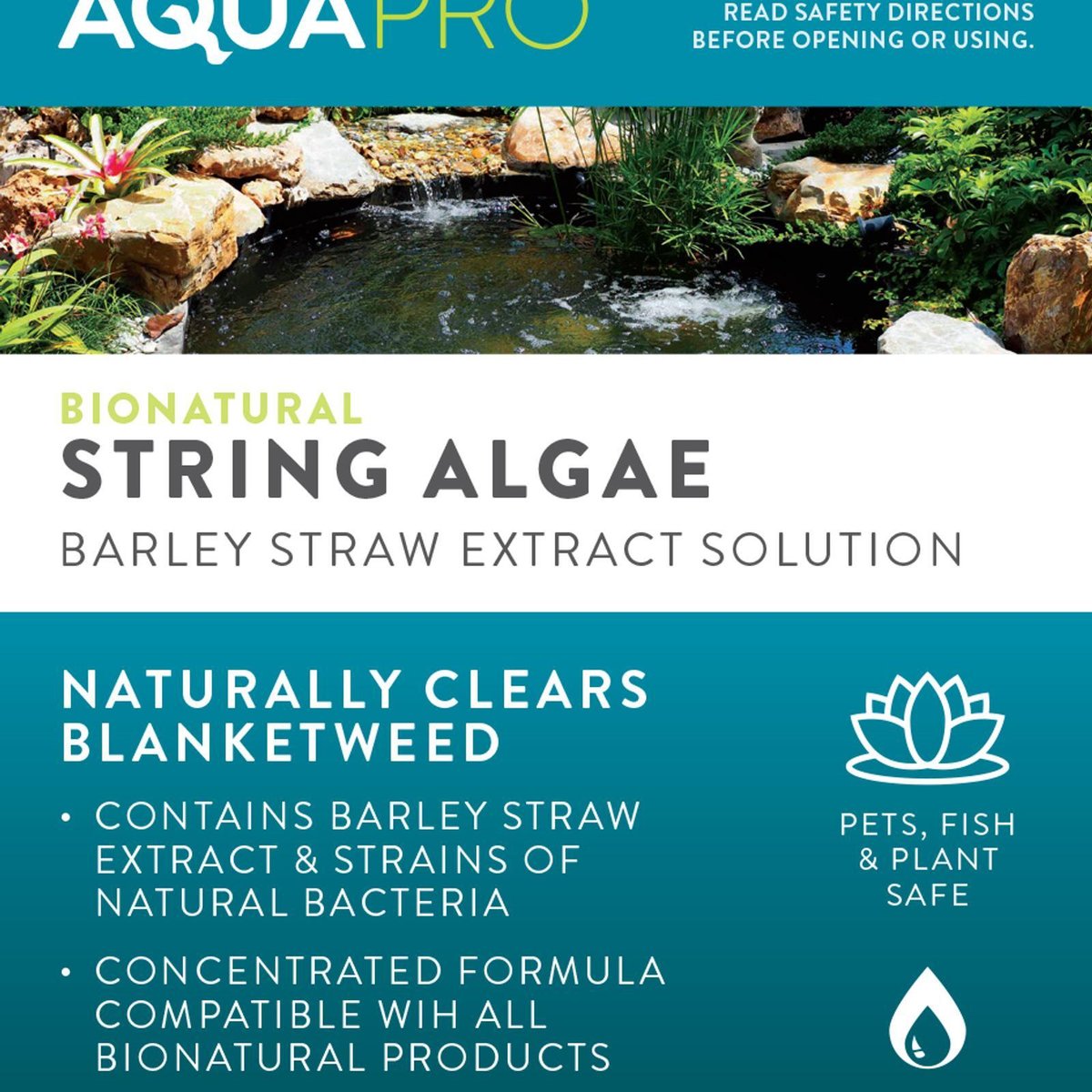 Aquapro Bionatural Barley Straw Solution 500ml Treats String Algae - SuperSaverAU - view 2