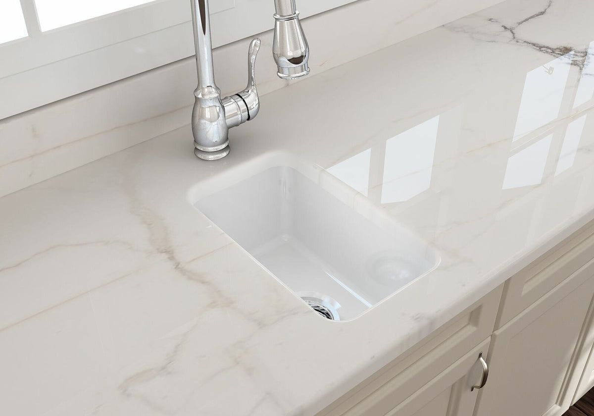 Turner Hastings Cuisine 30 single bowl fine fireclay sink - 17L, top mount or undermount, white gloss - CU30FS