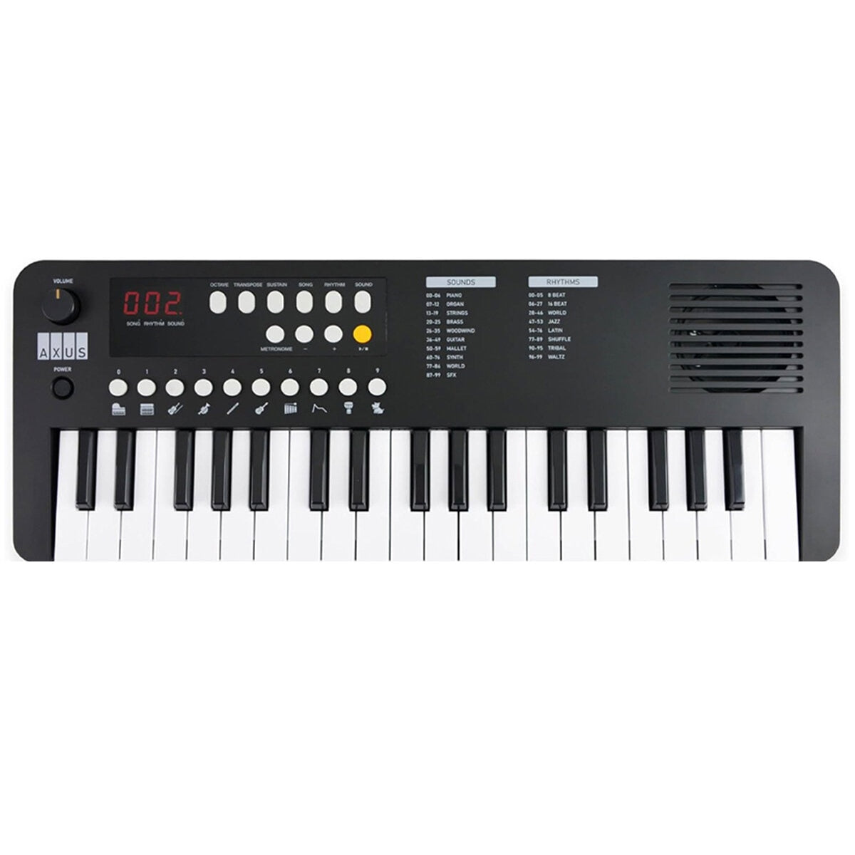 Axus Mini Keyboard 37 Key Black - Portable, Lightweight, 100 Sounds & Rhythms - SuperSaverAU - view 1