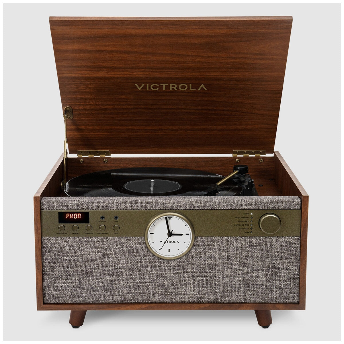 Victrola Century Signature+ 6 In 1 Wood Record Player, Walnut, Bluetooth, 3-Speed - SuperSaverAU - view 3