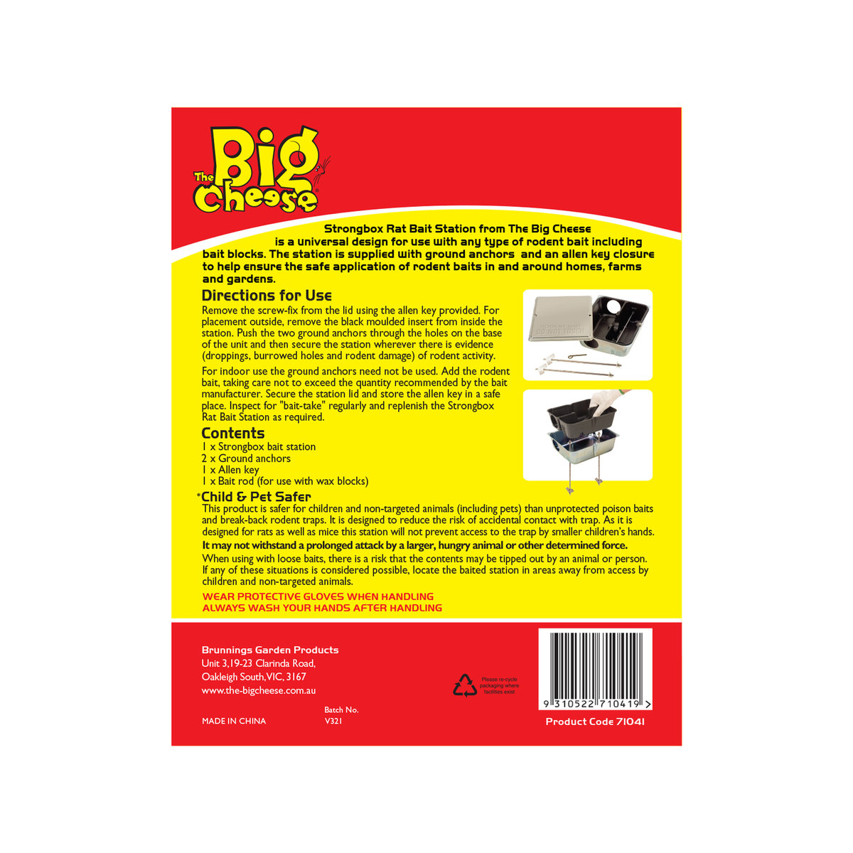 The Big Cheese Strongbox Rat Bait Station, Tamper-Resistant, Indoor