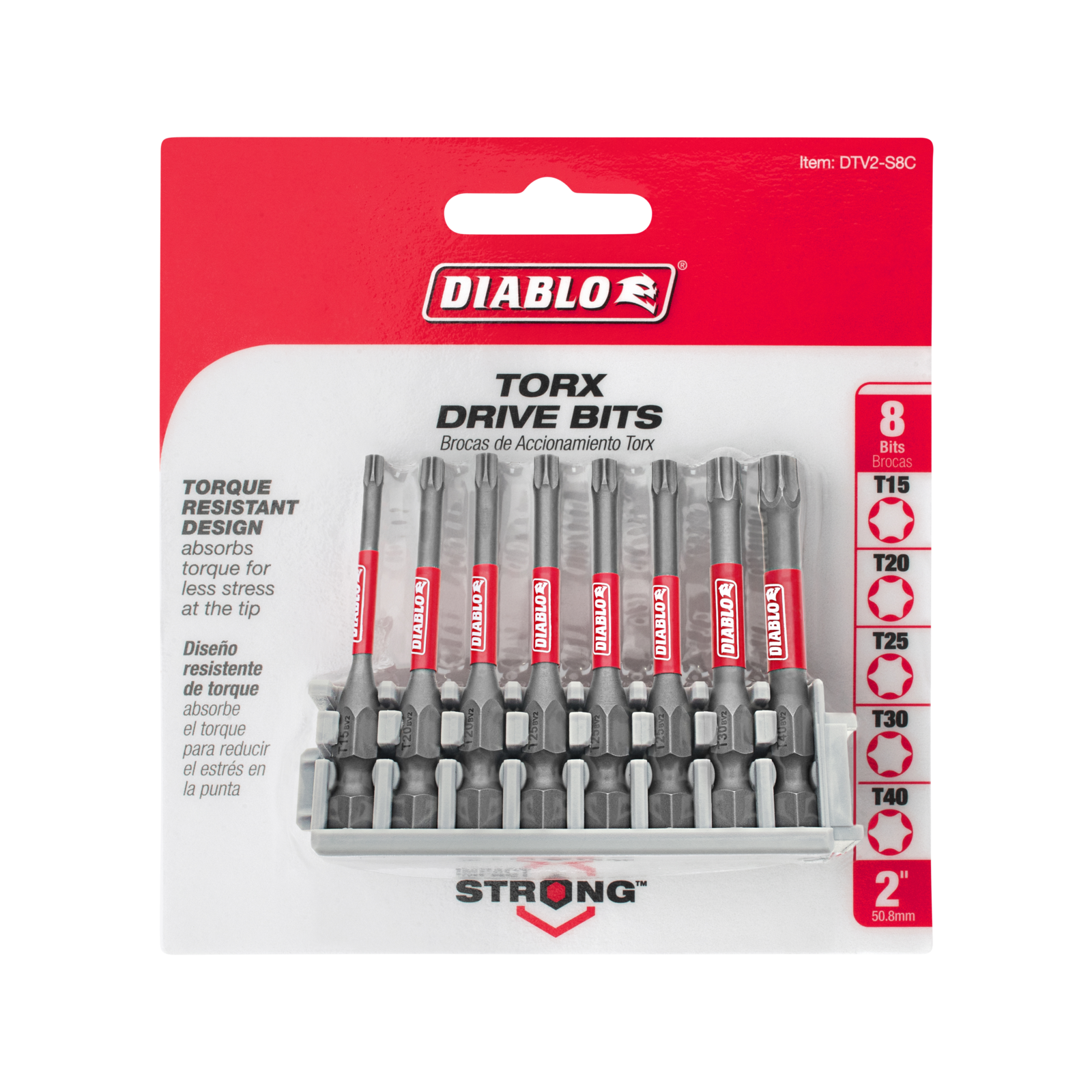 Diablo 50mm 1/4" Torx Drive Bits - 8 Pack