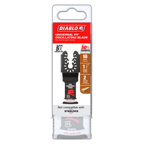 Diablo 30mm Universal Fit Demo Demon Bi-Metal Oscillating Blade Nail-Embedded Wood 10 Pack