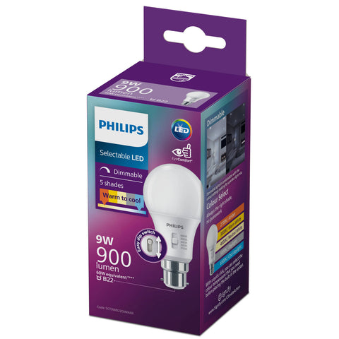 Philips A60 B22 LED 900lm 5CCT 9W Dimmable Globe 929003785319