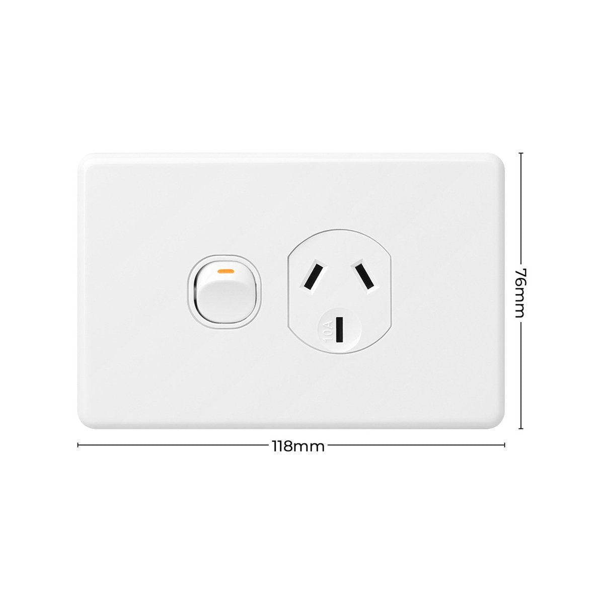 DETA X6 White Single Power Point - 10amp - Polycarbonate - Flush Design - SuperSaverAU - view 4