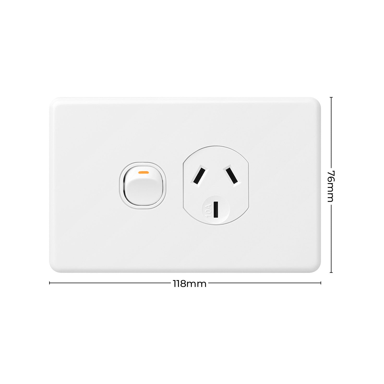 DETA X6 Single Power Point Gloss White Polycarbonate 10A 250V