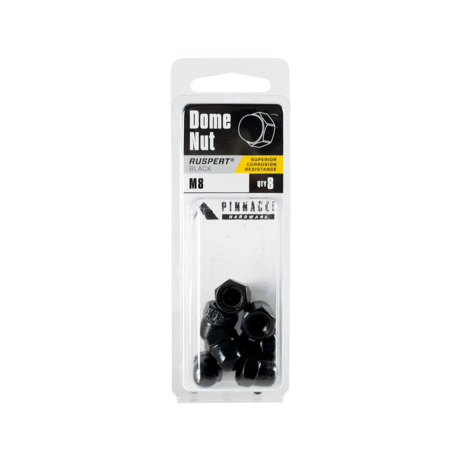 Pinnacle M8 Black Ruspert Dome Nut 8 Pack Corrosion-Resistant Fastener
