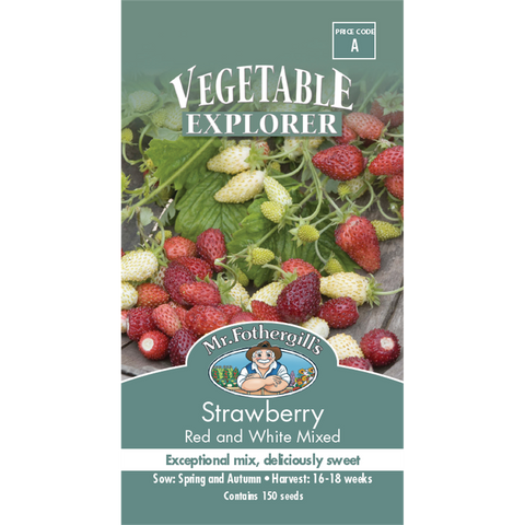Mr Fothergill's Red & White Strawberry Seeds for Sun & Part Shade