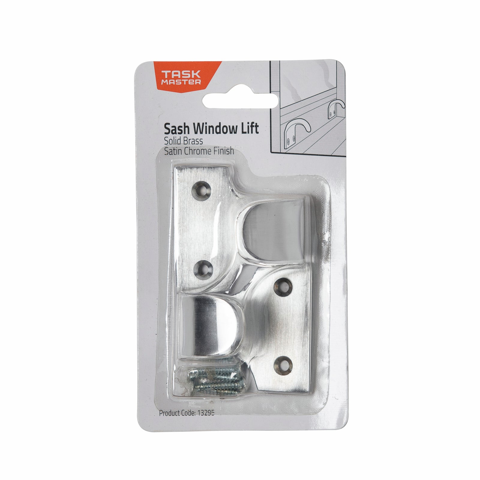 Taskmaster 42 x 30mm Solid Brass Satin Chrome Sash Lift 2 Pack
