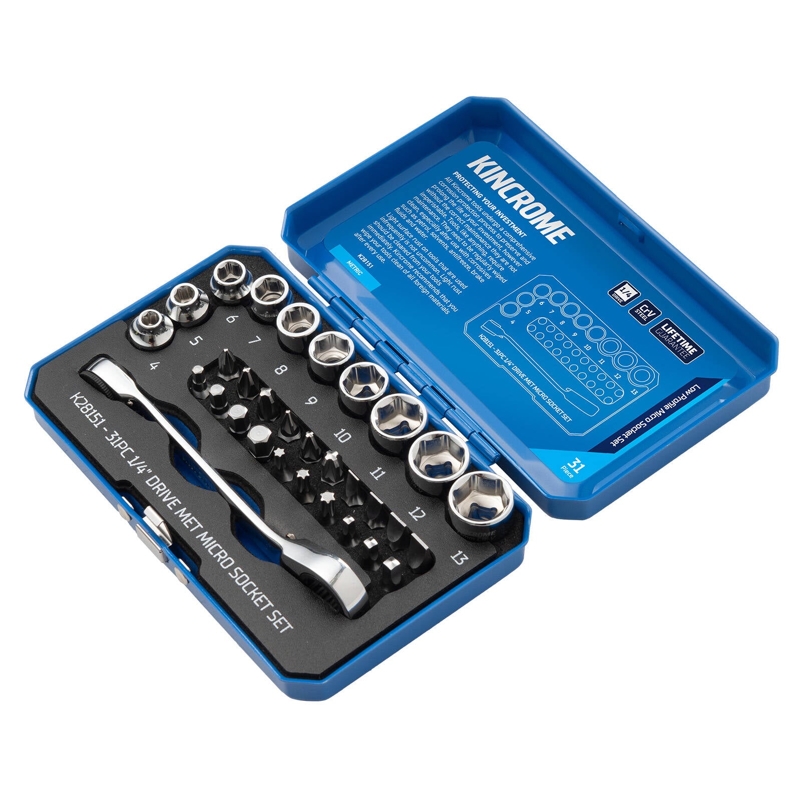Kincrome 31 Piece 1/4" Drive Metric Micro Socket Set