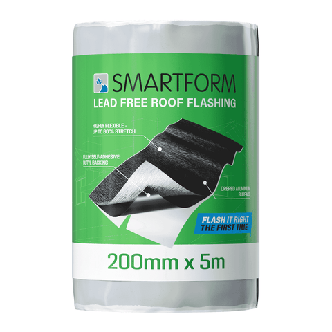 Smartform 200mm x 5m Black Lead Free Flashing Self-Adhesive