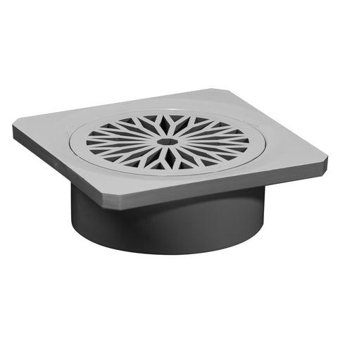Holman 90mm Silver ABS Storm Grate, Round, Solvent Weld