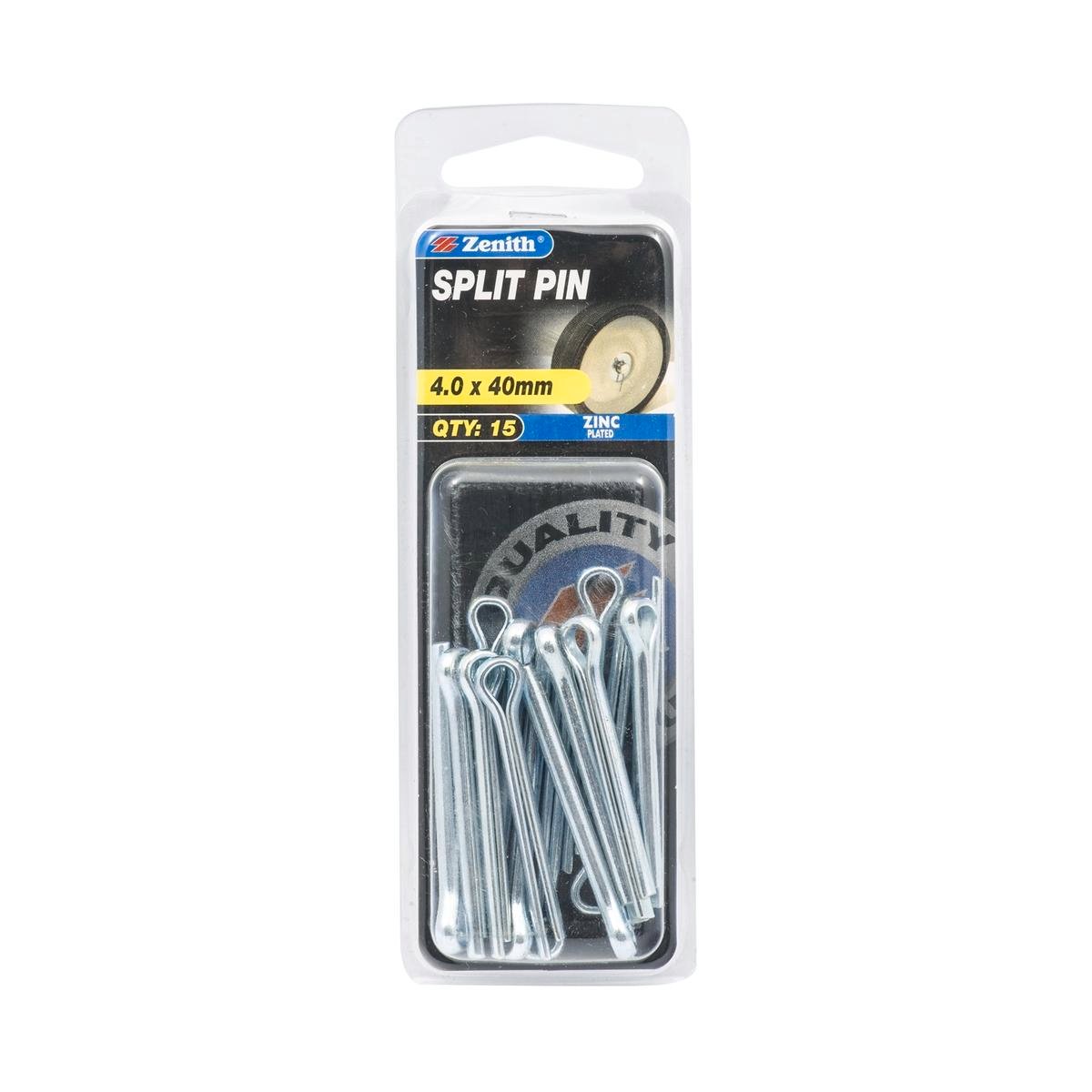 Zenith Split Pin - 4mm x 40mm - 15 Pack - Zinc Plated Internal Use - SuperSaverAU - view 1