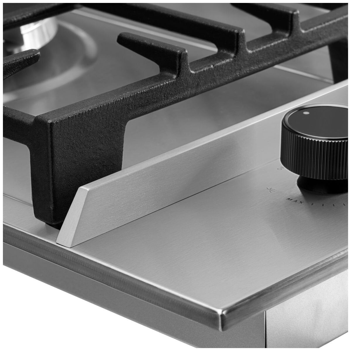 Omega 70cm Natural Gas Cooktop - Stainless Steel, Five Burners, 20MJ Triple Ring Wok Burner - OCG705WX