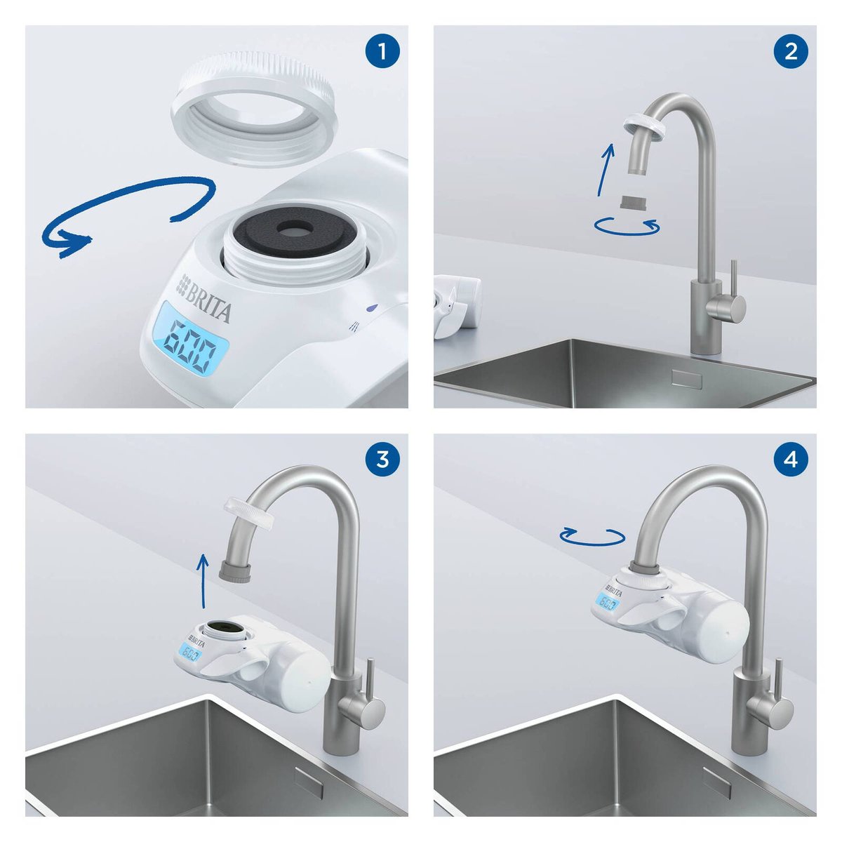 Brita 600L Water Filter Tap Pro V Mf System - Digital LCD Display - Easy Installation - SuperSaverAU - view 4